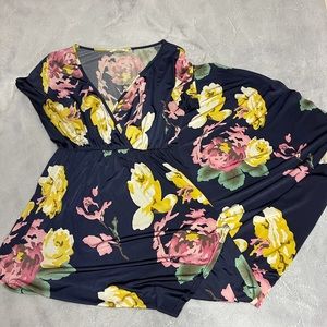 Silky floral dress - Large